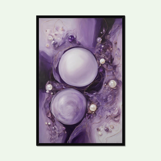 Abstract wall art in 24x36 poster framed size named amethyst